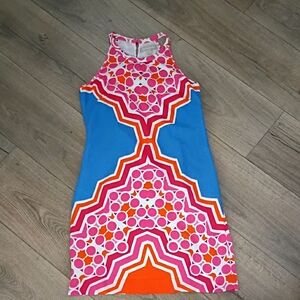 Banana Republic Geometric Keyhole Halter Dress